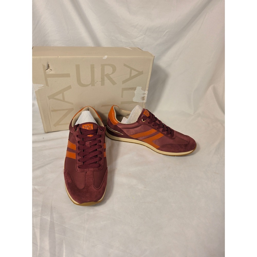 Naturalizer Lorena Sport Burgundy Orange Leather Sneakers Womens 9.5M New in Box